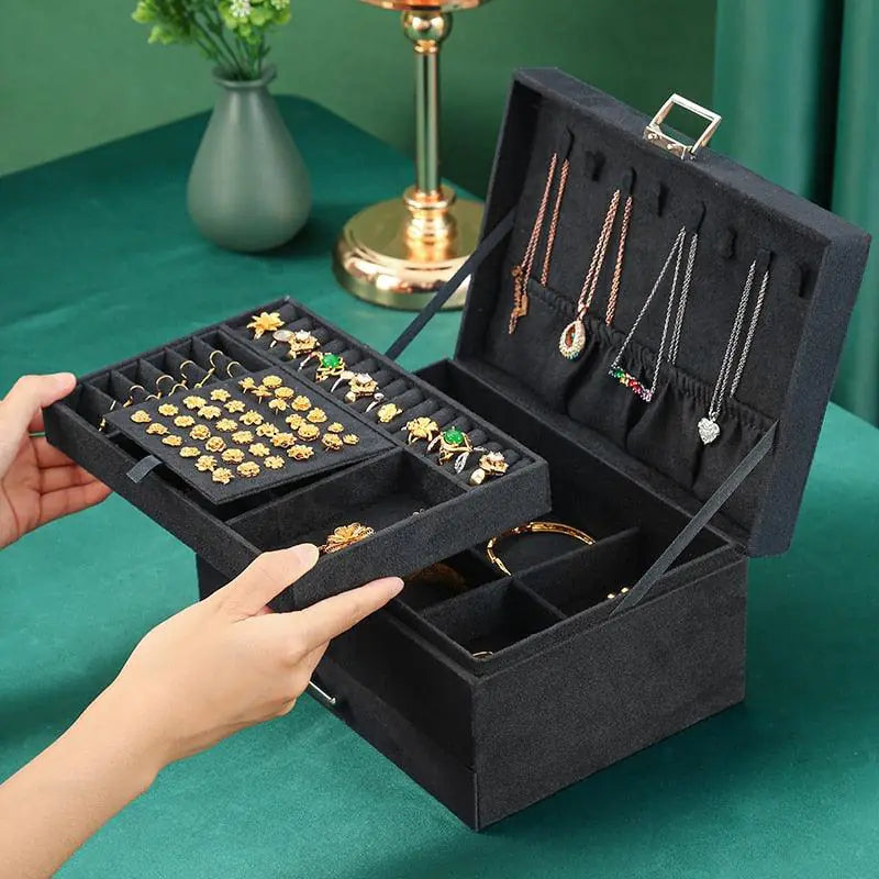 Velvet Jewelry Organizer Box