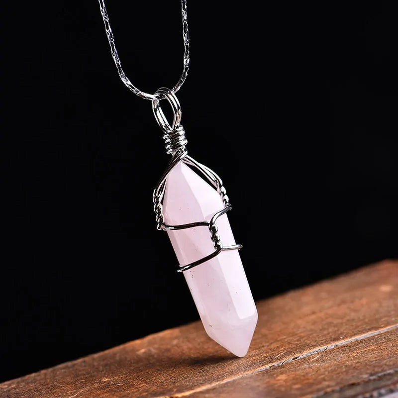 Natural Amethyst Crystal Point Pendant