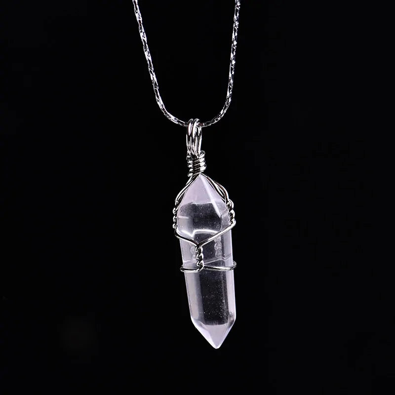 Natural Amethyst Crystal Point Pendant